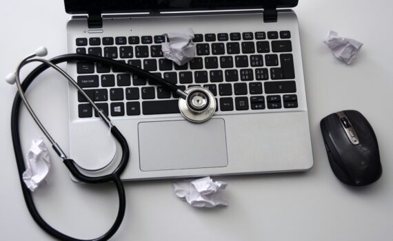 Laptop, Mouse, Stethoscope, Notebook, Keyboard