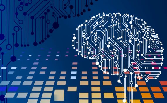 a computer circuit board with a brain on it