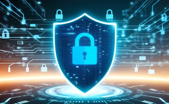 Free ai generated cybersecurity digital shield illustration